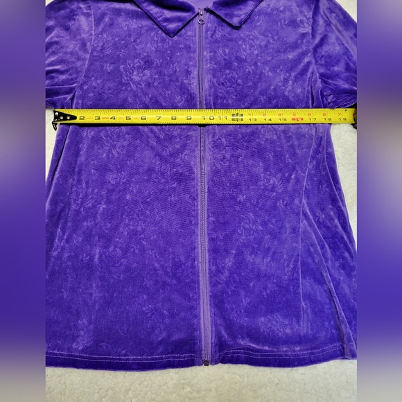 Cozee Corner Purple Velour Y2K Lounge Set Women’s Large Zip Jacket Pants Cozy - Picture 4 of 5